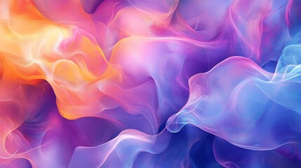 Obraz premium Abstract colorful smoke swirls, vibrant hues, dynamic flowing texture.