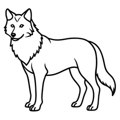 Minimalist Wolf Line Art Vector Design