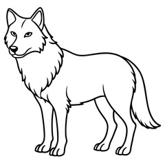 Minimalist Wolf Line Art Vector Design