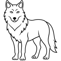 Minimalist Wolf Line Art Vector Design