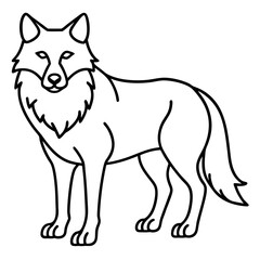 Minimalist Wolf Line Art Vector Design