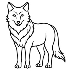 Minimalist Wolf Line Art Vector Design