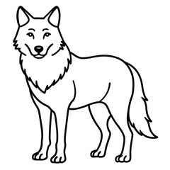 Minimalist Wolf Line Art Vector Design