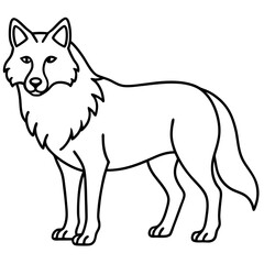 Minimalist Wolf Line Art Vector Design