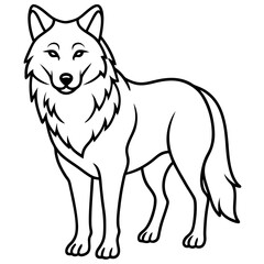 Minimalist Wolf Line Art Vector Design