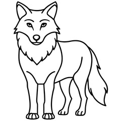 Minimalist Wolf Line Art Vector Design