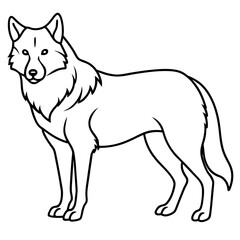 Minimalist Wolf Line Art Vector Design