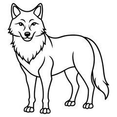 Minimalist Wolf Line Art Vector Design