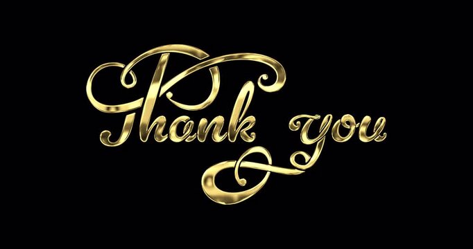 Thank you animation text in 5 clips of different colors and textures. Luxury Handwritten calligraphy typography animated with alpha channel. Transparent background, easy to put into any video
