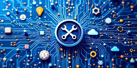 System Maintenance and Repair Services Digital Illustration