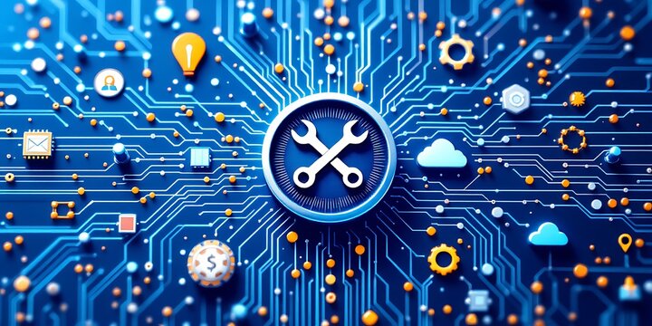 System Maintenance and Repair Services Digital Illustration