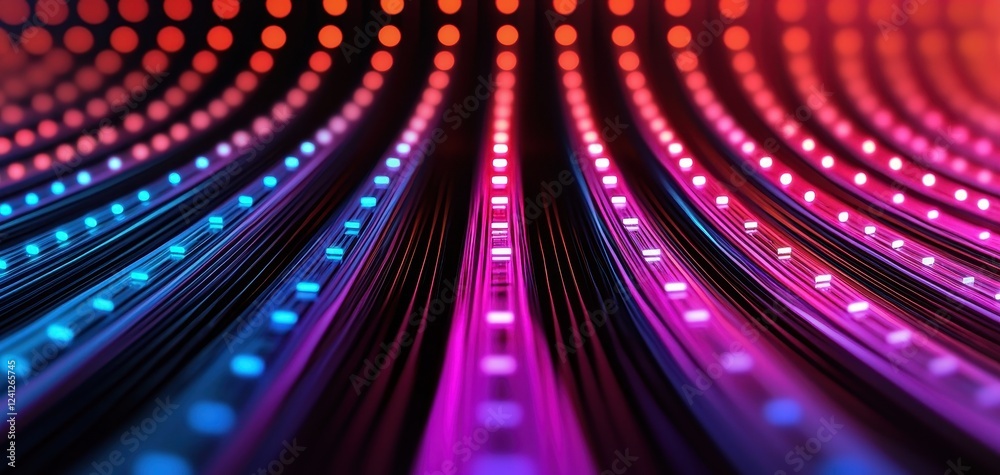 Aufkleber a futuristic blue abstract background with glowing striped light creates a sense of speed and motion