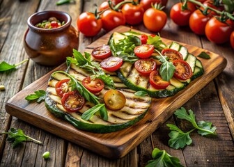 Vintage Photo: Grilled Zucchini Salad with Bacon & Mozzarella