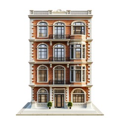 Fototapeta premium Ornate Neoclassical Apartment Building with Intricate Facade and Decorative Archways