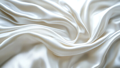 Fototapeta premium Simple texture with subtle fabric-like appearance, neutral tones, white satin fabric draping smoothly