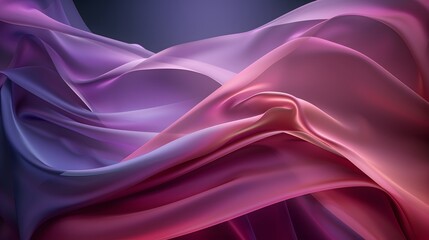 Obraz premium Illustration of An elegant abstract gradient, transitioning from soft blush pink to deep royal purple, with smooth, flowing curves and a sophisticated aesthetic. Ai Generate. 