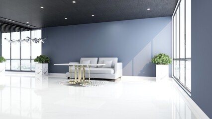 modern office lobby waiting room for company logo mockup