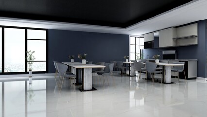 office pantry area 3d render interior design