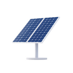 Solar Panel on White Stand Isolated on Bright Background