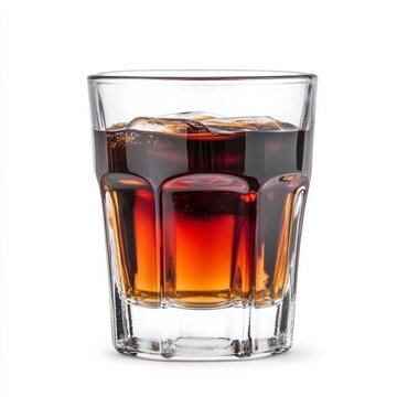 Glass of Jagerbomb with a shot of Jagermeister dropped into an energy drink isolated on white background bold German party favorite 