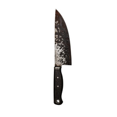 Old Rusty Kitchen Knife on Isolated Background with Unique Texture