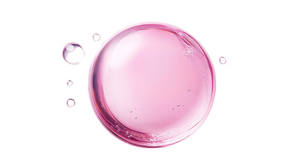 Obraz premium A close-up of several pink bubbles on a white background.