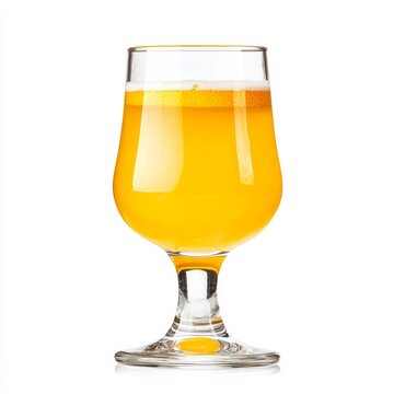 Poncha cocktail with aguardente honey lemon juice and orange zest served in a short glass isolated on white background traditional Madeira drink 