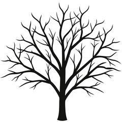 silhouette vector of a tree without leaves