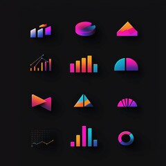 グラフのアイコン素材