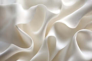 Obraz premium Elegant White Fabric Drape with Soft, Flowing Lines