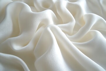 Obraz premium Close-up of elegant, flowing white fabric.