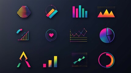 グラフのアイコン素材