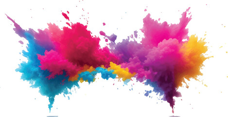 
"Rainbow Watercolor Explosion: A Bold Combination of Bright Brush Strokes, Splatter, and Stains in Vibrant, Aquarelle Colors, Carefully Set Against a White Background for a Trendy, Contemporary Look"