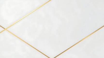 Fototapeta premium Minimalist abstract design with intersecting golden lines on textured white surfaces. A luxurious and modern aesthetic combining elegance and simplicity.