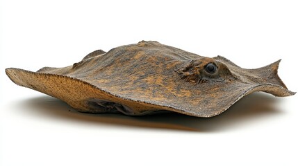 Brown Stingray Swimming Gracefully in Clear Water Environment