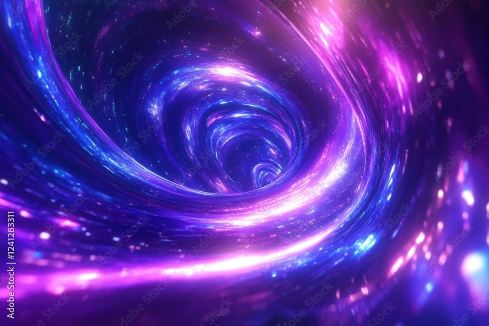 Poster vibrant swirling backdrop with iridescent reflective surface in endless loop for captivating motion 