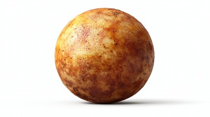 Rusty sphere, space rock, isolated white background, 3D render, science