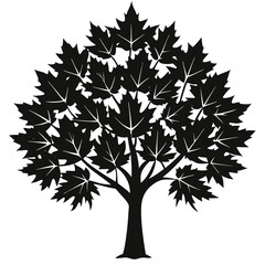 Obraz premium silhouette vector of a maple tree