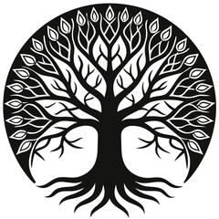 silhouette vector of a mythological tree design