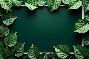 green leaves frame