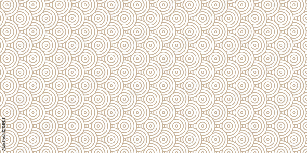 Poster abstract geometric wave pattern with circles fabric curl transparent vector backdrop. seamless overl