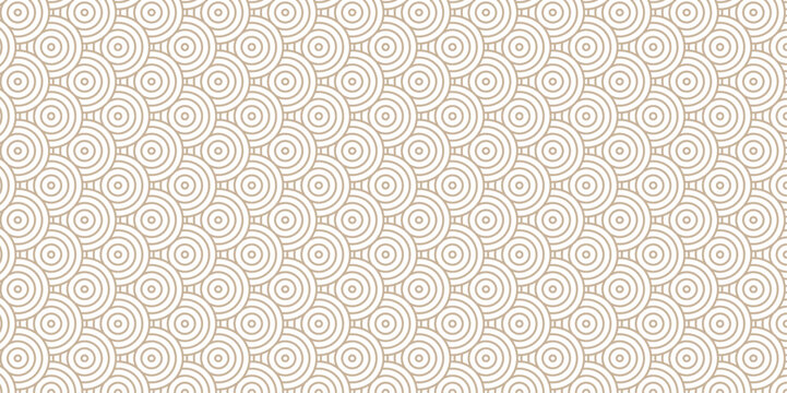 Abstract geometric wave pattern with circles fabric curl Transparent vector backdrop. Seamless overlapping pattern with wave line circle brown composed by round retro background.