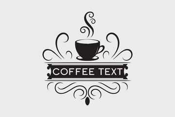 Vintage Coffee Emblem with Swirling Steam vector