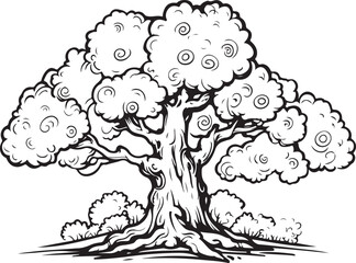 Black and White Tree Illustration and Eco-Friendly Design