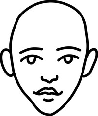Face . Hand drawn vector isolated sketch.