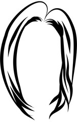 Hairstyle. Hand drawn vector isolated sketch.
