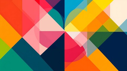 Obraz premium Abstract geometric shapes vibrant color pattern background design