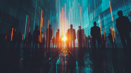 	
abstract professional business team people connection of line from nail node to node on Smart digital cityscap and skyline background , Innovation networking concept