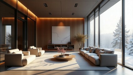 Fototapeta premium Grandmillennial design of Balcony On Winter, cinematic photography