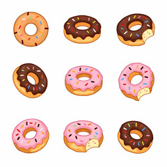 Obraz premium set of donuts isolated